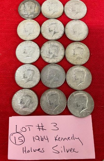 (15) 1964 Silver Kennedy Halves