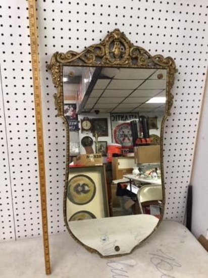 Mirror With Gold Trim