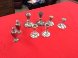 Weighted Sterling Candleholders, Salt and Pepper