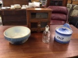 Slat Glaze, Apothecary Bottle, Oak Cabinet with Beveled Glass