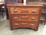 Walnut 3 Drawer Chest