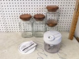 Glass Canisters, Pampered Chef Manual Food Processor