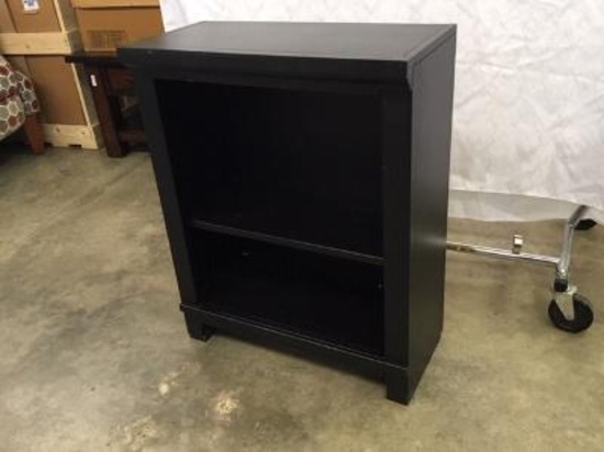 Small Black Bookcase with Adjustable Shelf