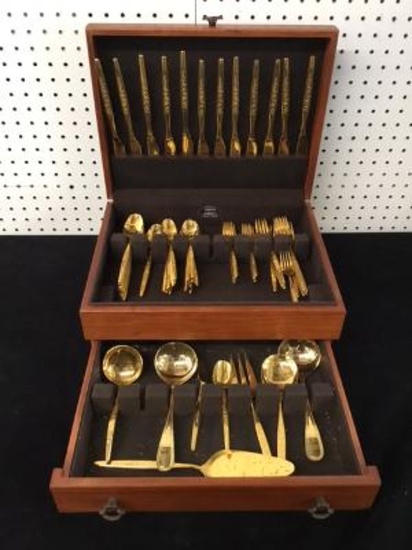 Gold Flatware Set by Lifetime Cutlery