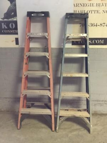 2 Werner 6ft Fiberglass Step Ladders