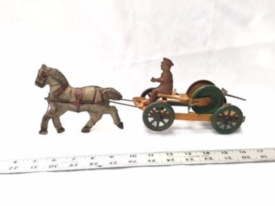 Metal Horse and Wagon