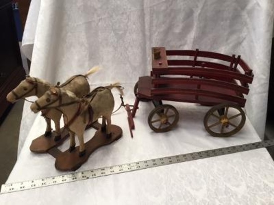 Wooden Buggy and Horses