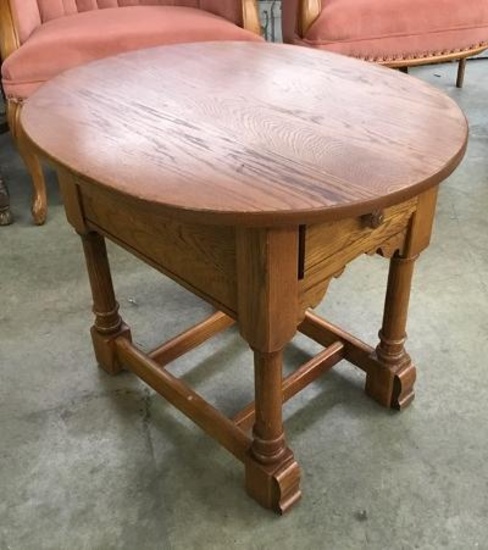 Oval Oak Side Table