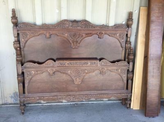 Antique Oak Double Bed