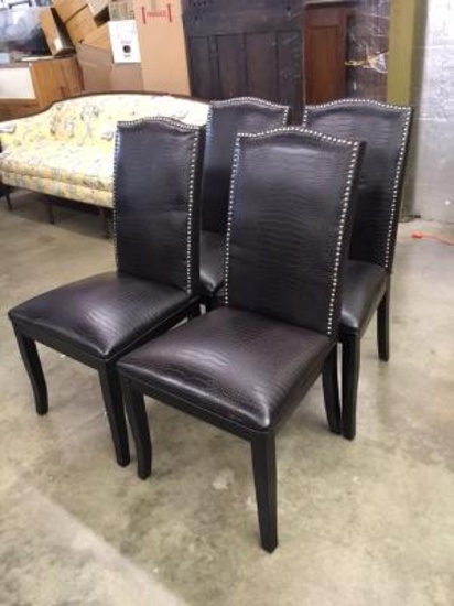 4 Black Vinyl Chairs