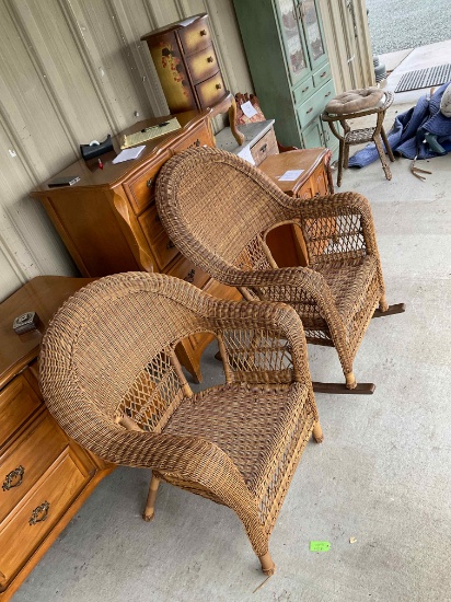 Wicker Chairs and Rocker