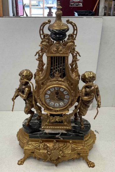 French Reproduction Figural Clock