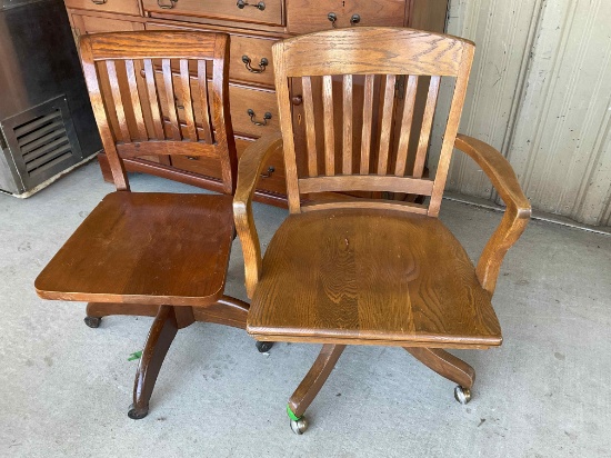 Two Antique Office Chairs