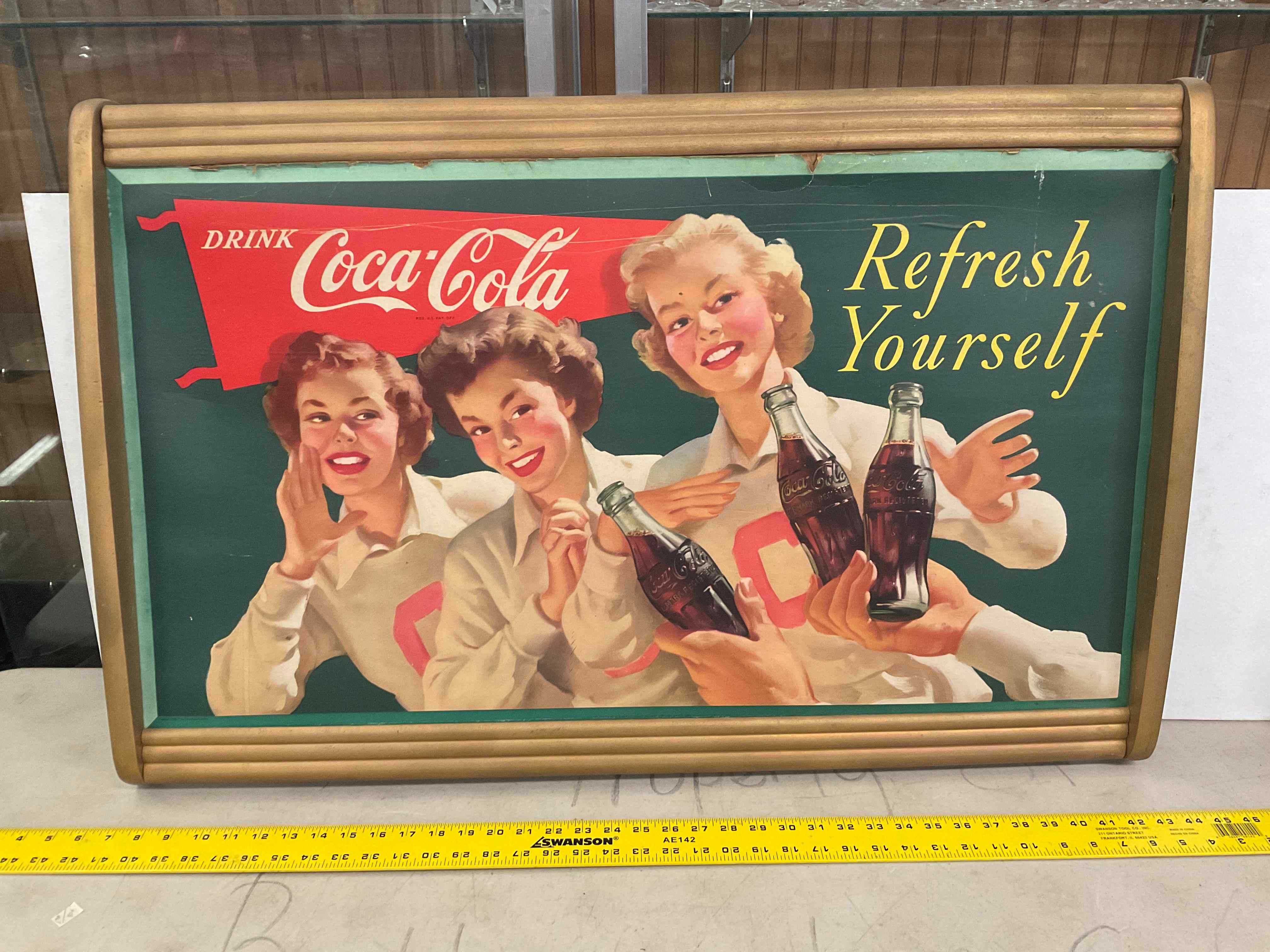 Coca-Cola (Cardboard w/Wood Frame) | Proxibid