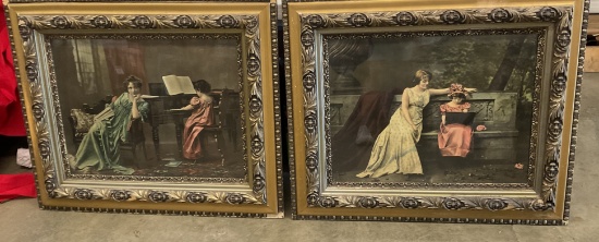 Pair Early Framed Pictures