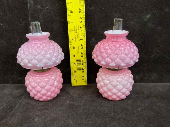 Small Pink Oil Lamps