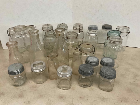 Old Clear Jars, Milk Bottles