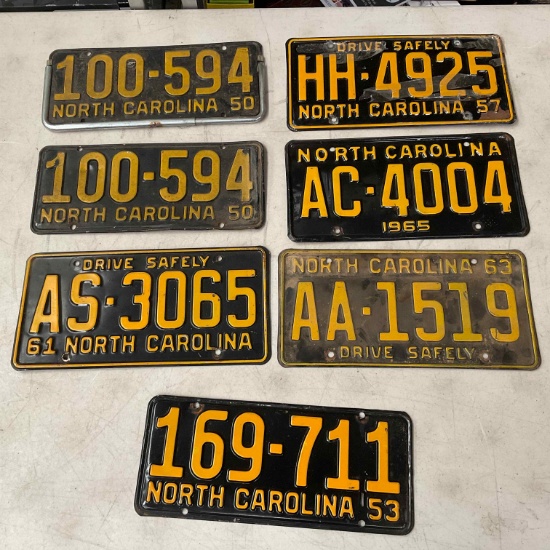 7 NC license plates