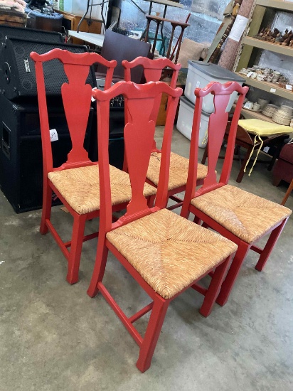 4 Red Dining Chairs