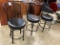 3 Metal Swivel Barstools