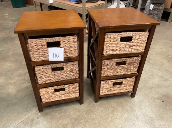 Pair Tables w/Drawers