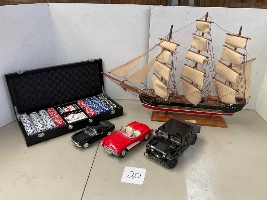 Poker Set, Ship, Cars