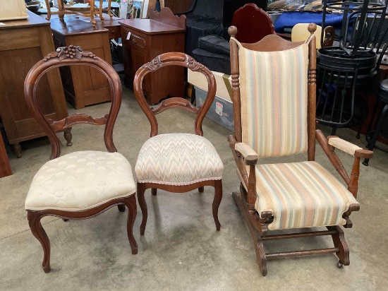 Pair Chairs and Platform Rocker