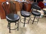 3 Metal Swivel Barstools
