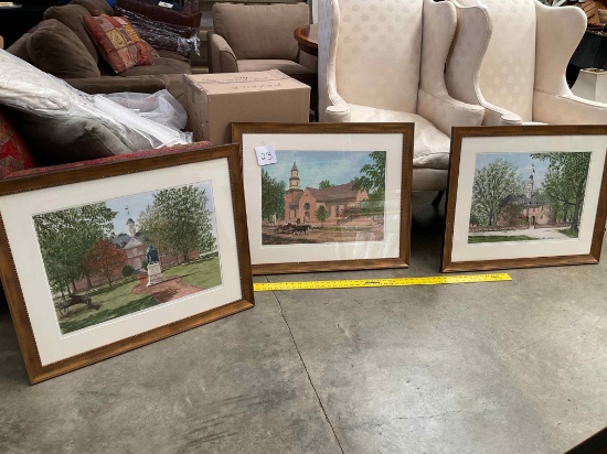 3 Signed Williamsburg Prints