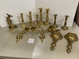 Assorted Brass Candlesticks, etc