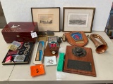 Plaques, Prints, Empty Jewelry Box, etc