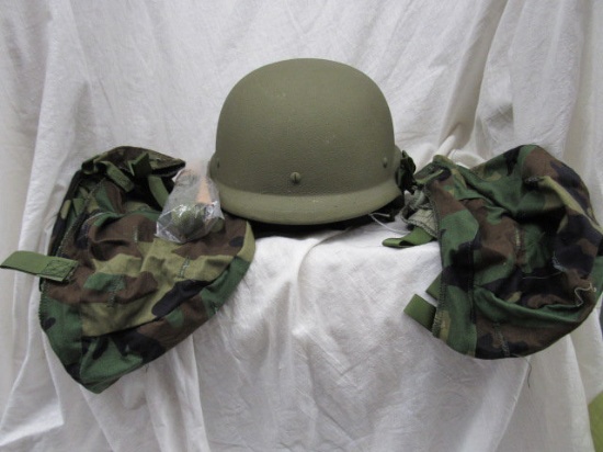 Kevlar helmet with 2 covers, 1 adjustable head band, marked L-1