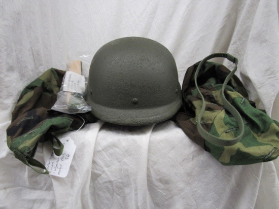 Kevlar helmet with 2 covers, 1 adjustable head band, marked M-3 86