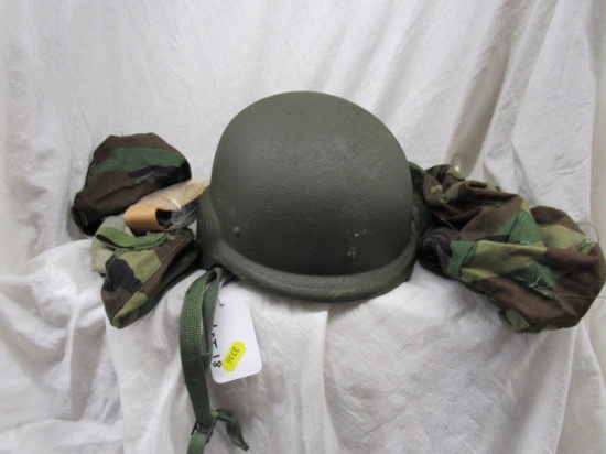 Kevlar helmet with 2 covers, 1 adjustable head band, marked S-1 87