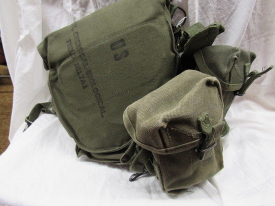 US Field Gas mask M17A1 chemical-biological, with carry harness and