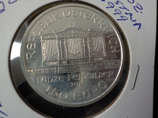 E16  UNC  Austria Silver Philharmonic 2015 - 1 oz. - .999