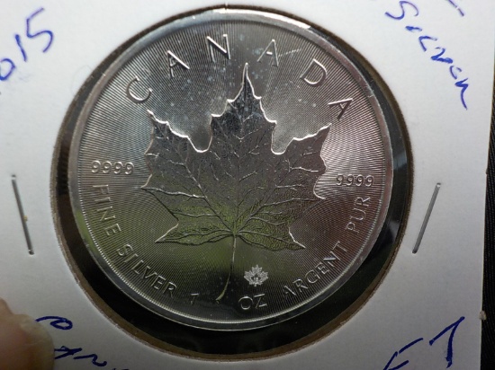 E7  UNC  Canada Silver Maple Leaf 2015 - 1 oz. - .999