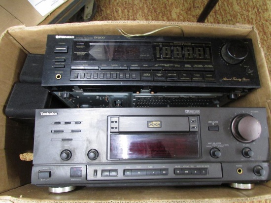 technics RS-DC10 cassette deck. 4 speakers. Pioneer SX-2600 stereo