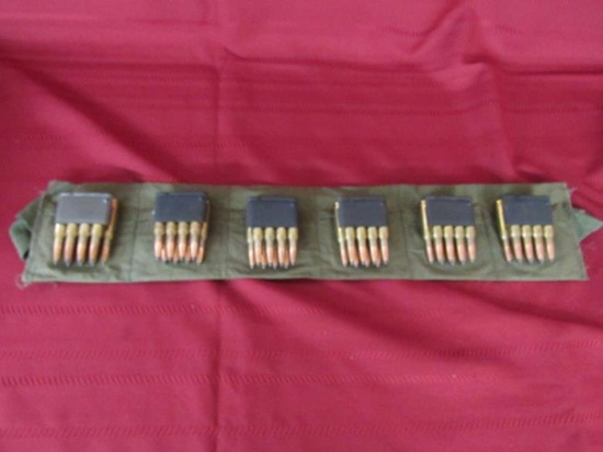 6-8rd clips with 7.62x51mm ball. 48rds total. with carry sling