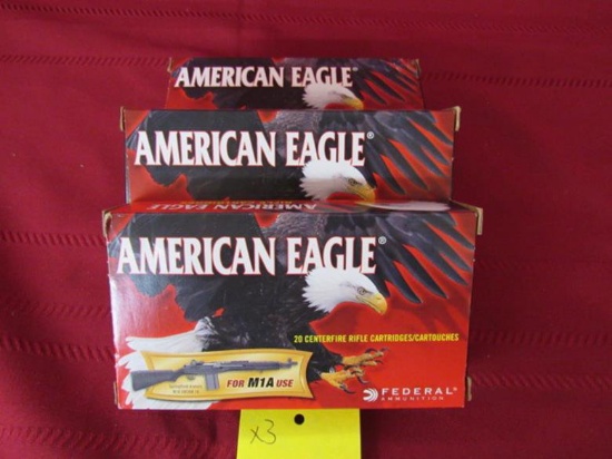 3 boxes of American Eagle 7.62x51mm, 60rds total