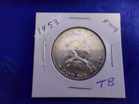 T8  GemUNC  Half Dollar 1953