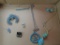 9 Pieces of Turquoise Jewelry, includes Silver earrings,