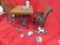 Wooden & Metal Doll Table and Chair Set, with small