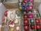 Lot of Christmas, 12 small glass ornaments in shiny brite box