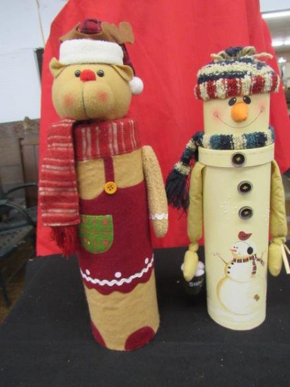Lot with 2 Christmas Boxes, Snowman and Bear, see photos