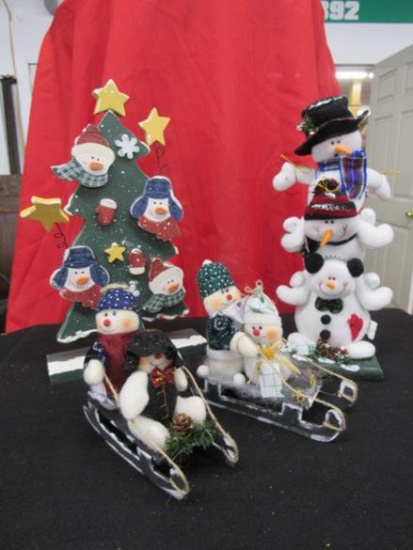 Assorted Snowman Decorations, 4 pieces total, see photos