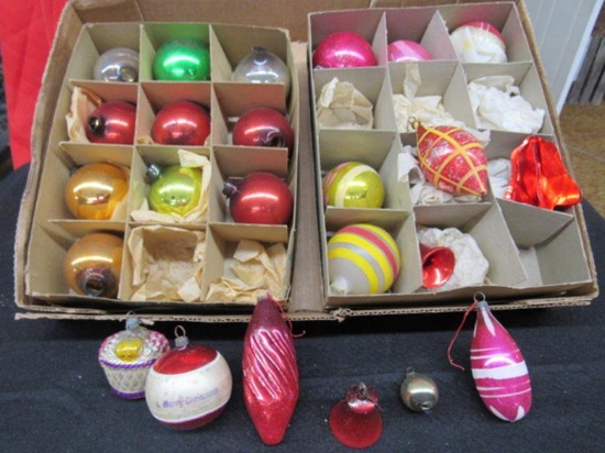 Lot of 24 Assorted ornaments, boxes from Shining Bright