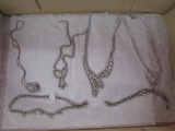 5 Crystal necklaces. 1 Bracelet all in nice condition.