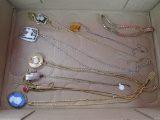 8 Assorted Necklaces. silver and gold tone.