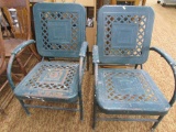 2 metal painted chairs